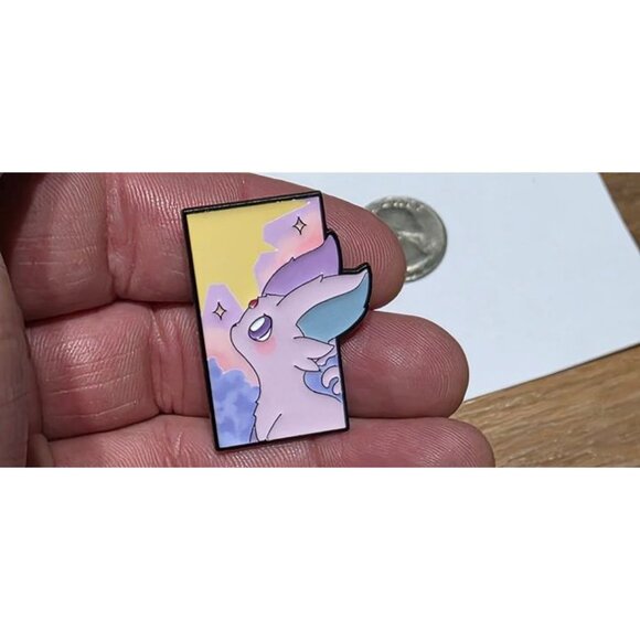 Pokemon Espeon Dreamy Portrait Enamel Pin Pastel Stars Psychic Type Design - Picture 4 of 4
